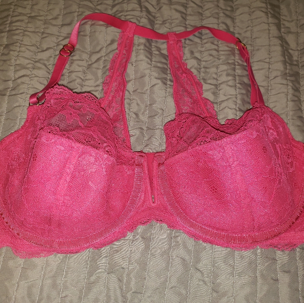 Lane Bryant / Cacique Racerback Hot Pink Bra